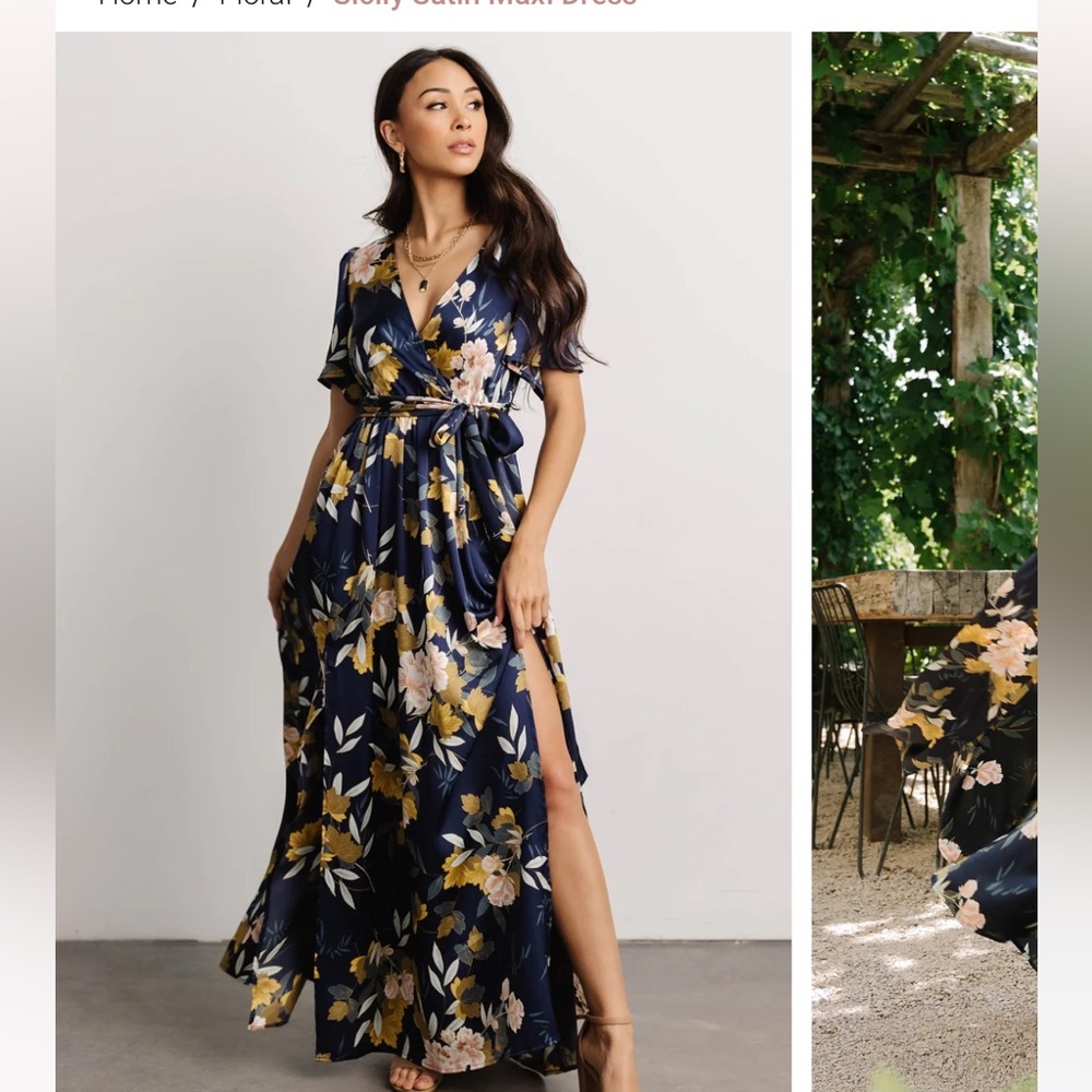 Baltic Born Sicily Satin Maxi Dress XS